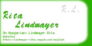 rita lindmayer business card